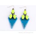2014 New Fashion Earrings Yellow And Blue Acrylic Fish Hook Earrings